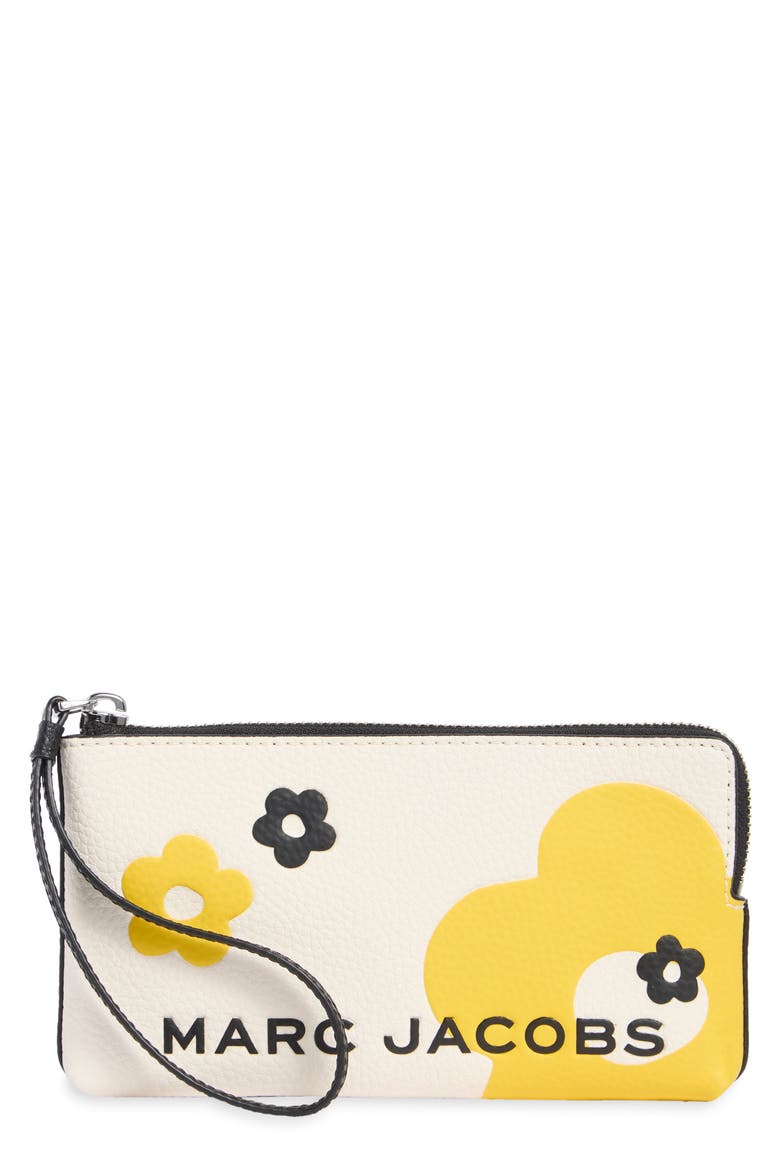 Daisy Print Bold Wristlet, Main, color, BLACK MULTI