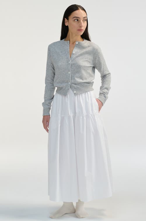 Almina Concept Cotton Midi Length Skirt In White