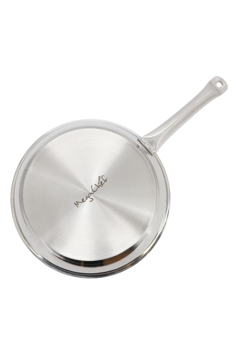 Professional Kitchen 10 Inch Round Stainless Steel Fry Pan, Alternate, color, Silver