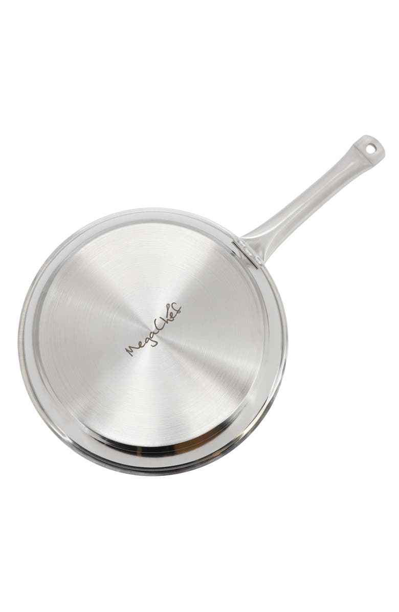Megachef Professional Kitchen 10 Inch Round Stainless Steel Fry Pan, Alternate, color, Silver