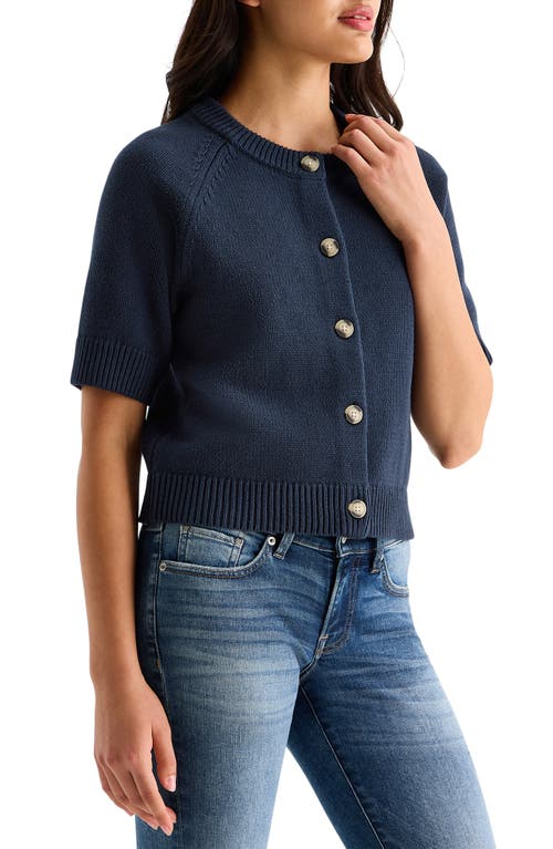 Lucky Brand Short Sleeve Crop Cardigan In Multi