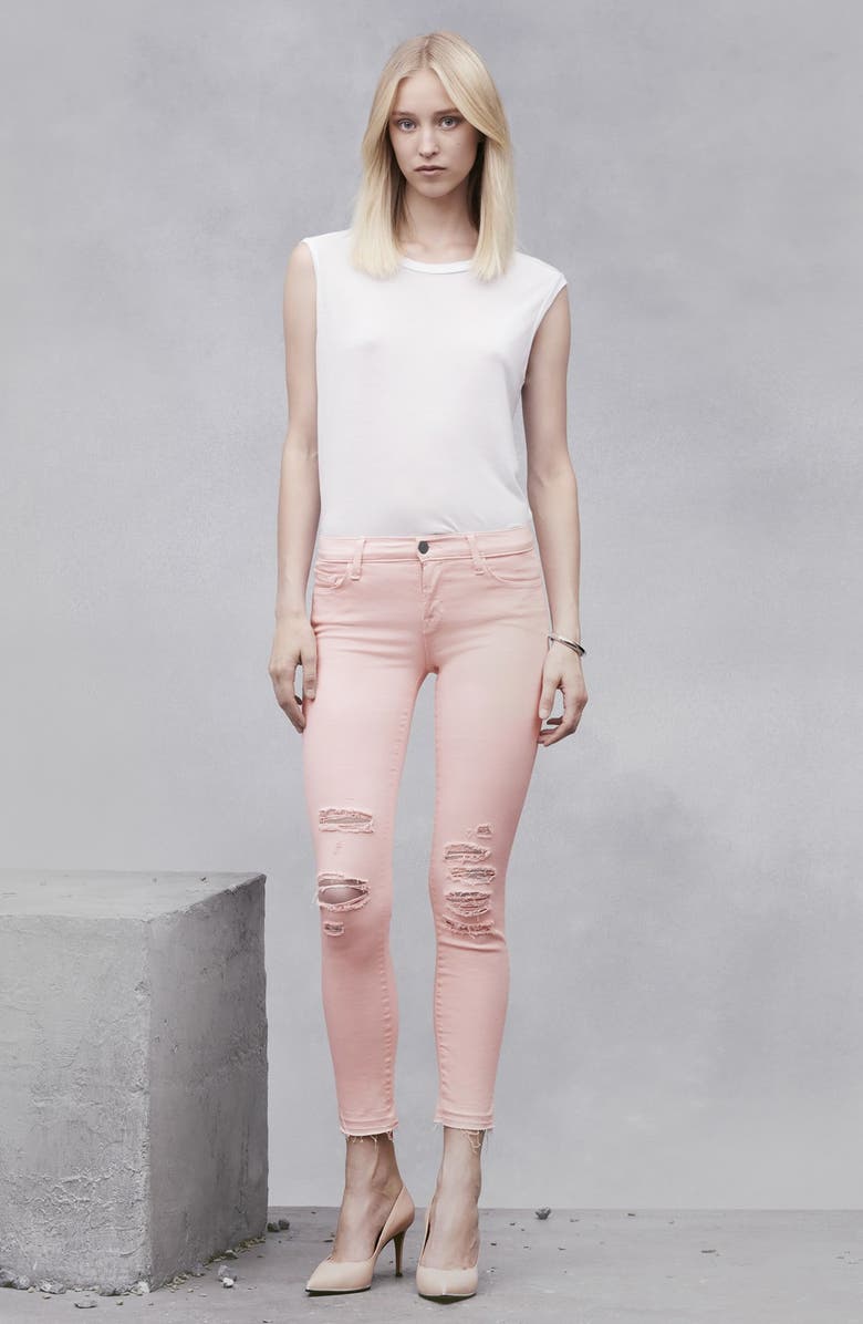 J Brand 'Little Pink Jean' Low Rise Crop Skinny Jeans, Alternate, color, 
