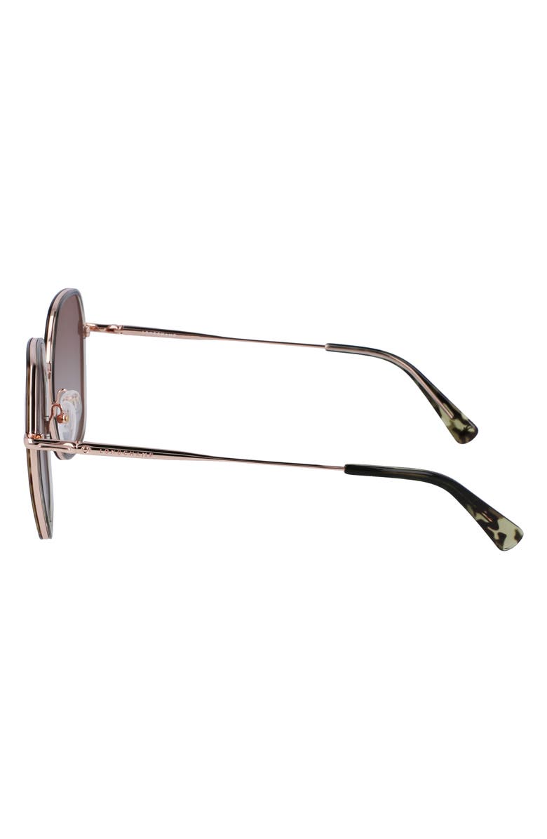 Longchamp Roseau 58mm Gradient Rectangular Sunglasses, Alternate, color, Rose Gold/ Green Camou