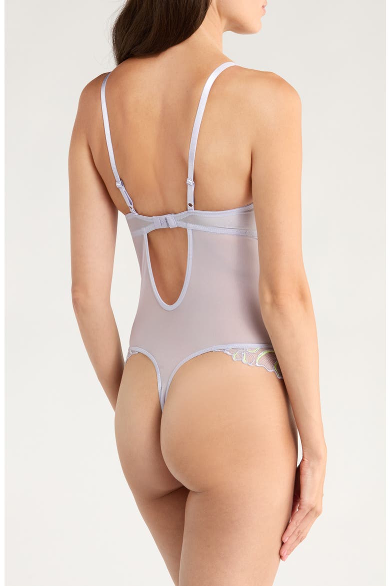 Lauren Lace & Mesh Bodysuit, Alternate, color, THISTLE