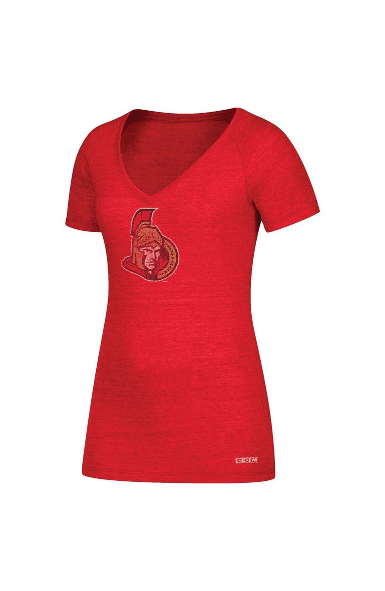 CCM Women's CCM Derick Brassard Red Ottawa Senators Name & Number V-Neck T-Shirt, Alternate, color, Red