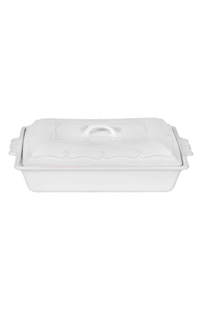 Juliska Berry
Thread 13-Inch Rectangular Ceramic Baking Dish with Lid, Main, color, Whitewash