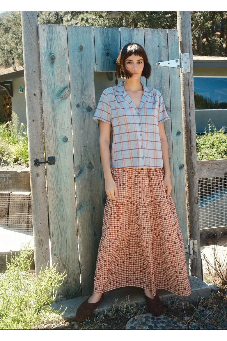 Tasi Notched Collar Button-up Shirt, Alternate, color, Eyeshadow