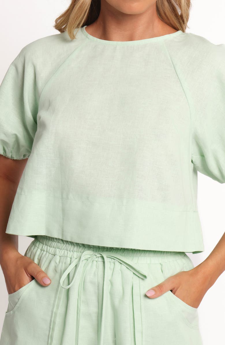 Petal & Pup Chelsey Linen Blend Shirt & Shorts Set, Alternate, color, Sage