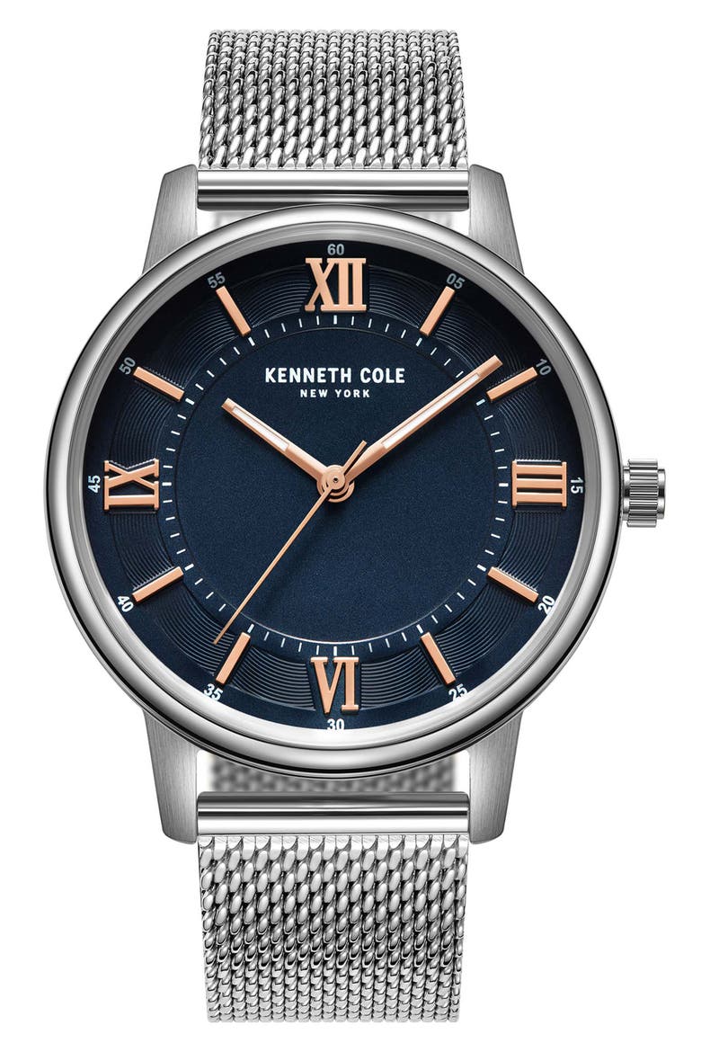 Mesh Bracelet Watch, Main, color, SILVER