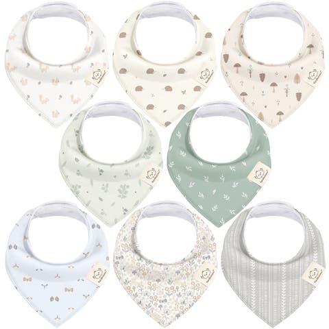 8-Pack Organic Bandana Bibs (Girl)