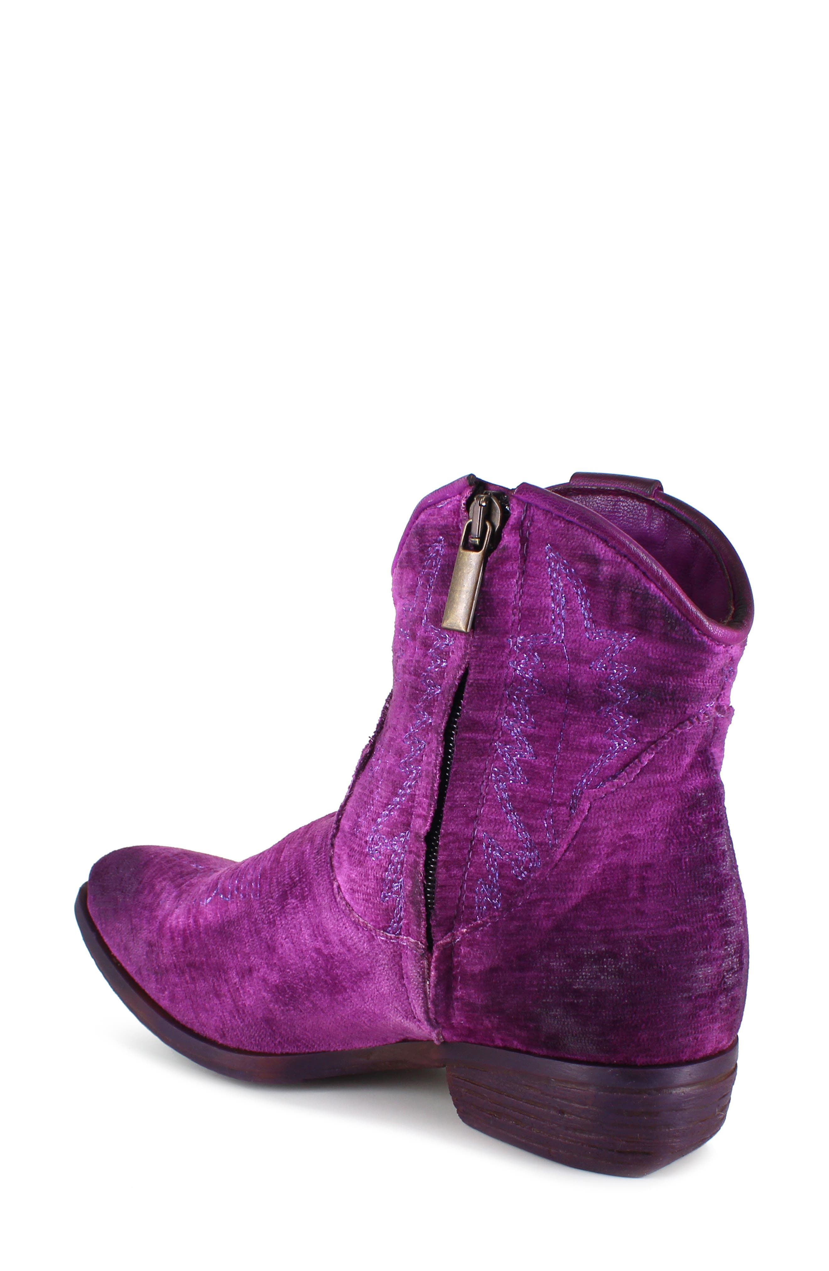 Edith Velvet Western Boot, Alternate, color, PURPLE VELVET