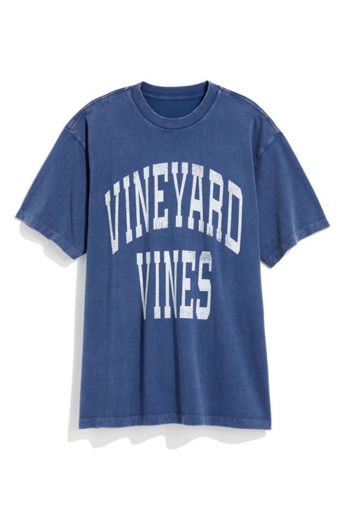 Vineyard Vines Logo Oversize Cotton Graphic T-shirt In Moonshine