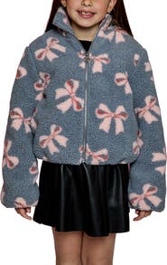 Design History Kids' Bow Printed Fleece Jacket