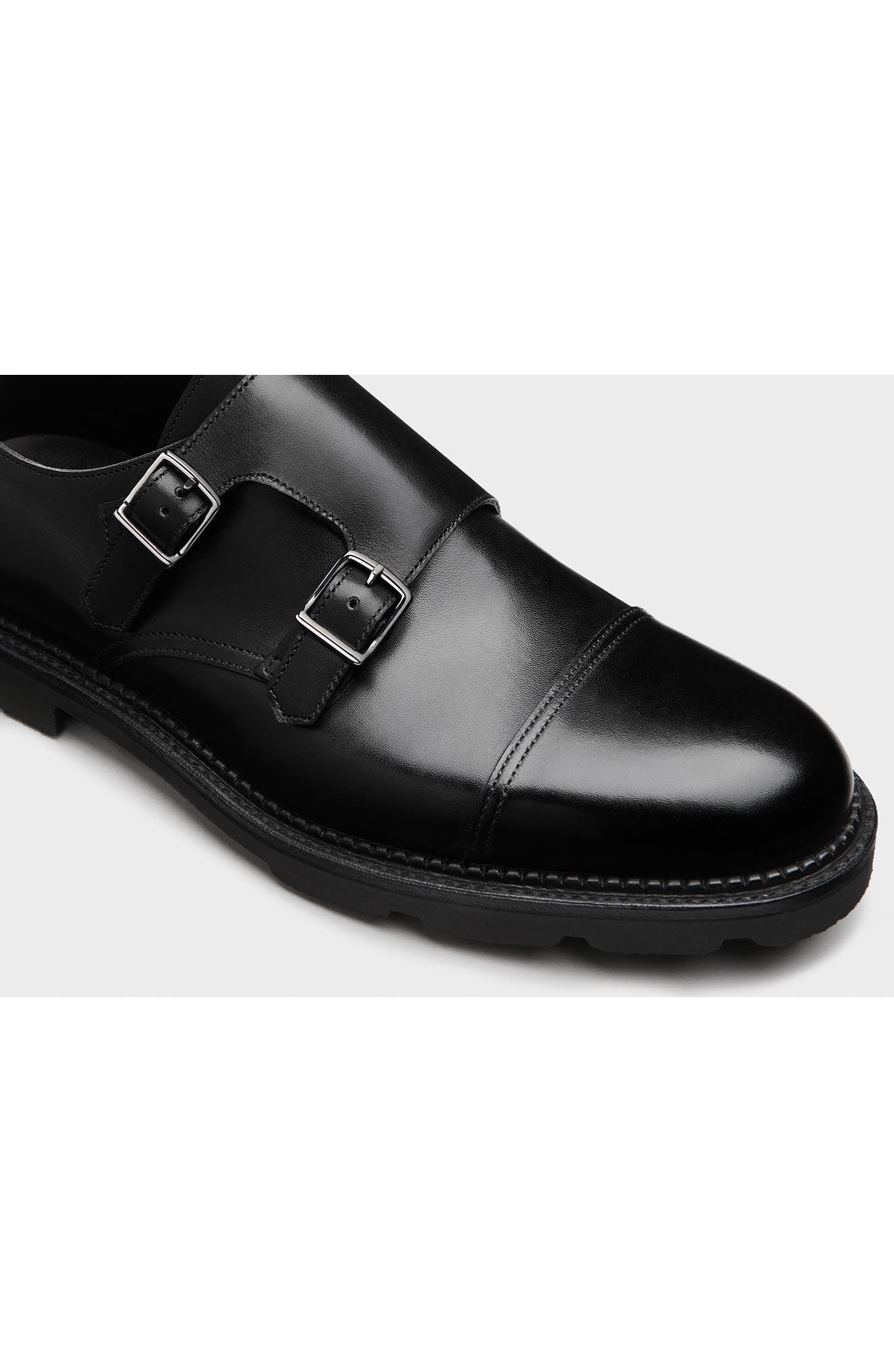 John Lobb William New Standard Double Monk Shoe, Alternate, color, Black