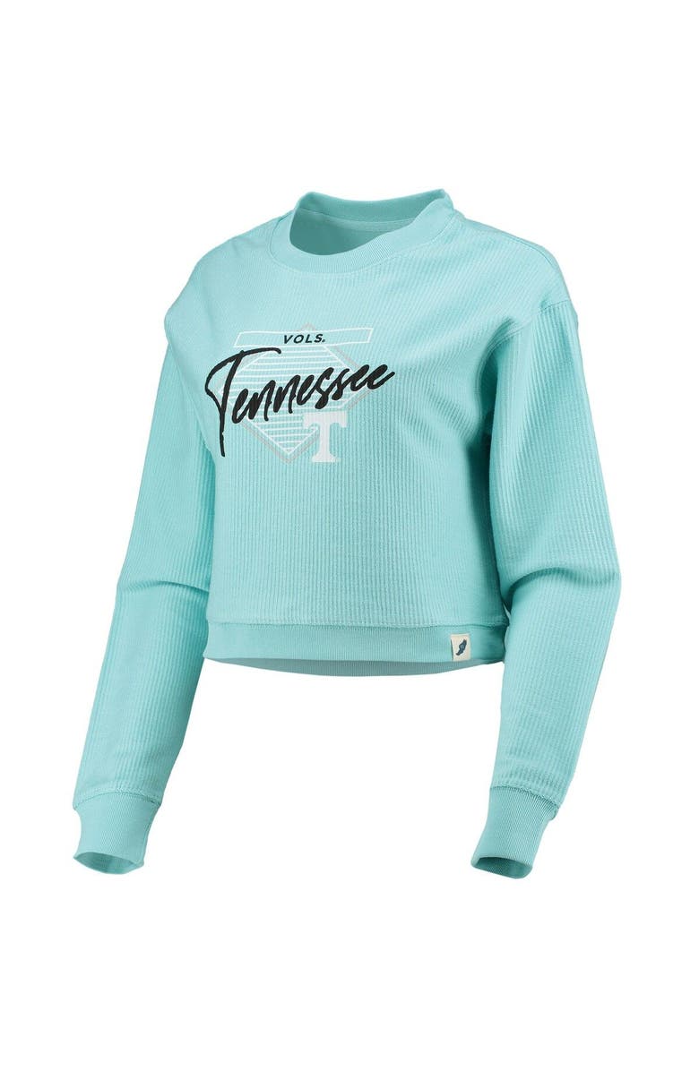 LEAGUE COLLEGIATE WEAR Women's League Collegiate Wear Light Blue Tennessee Volunteers Corded Timber Cropped Pullover Sweatshirt, Alternate, color,