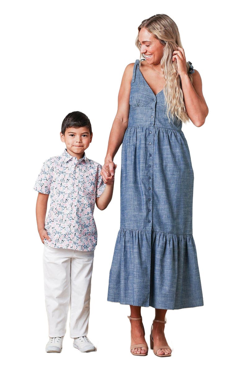 Hope & Henry Women's Organic Chambray Maxi Dress, Alternate, color,