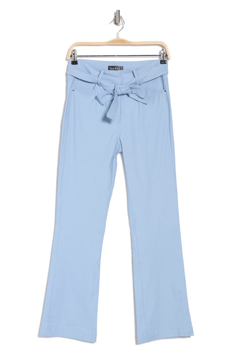 Nicole Miller Tie Waist Bootcut Pants, Alternate, color, Soft Chamy