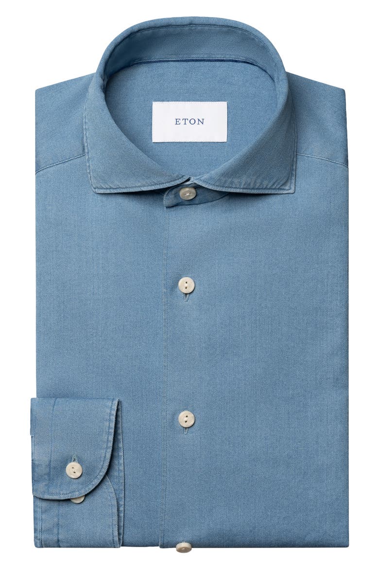 Stretch Denim Shirt, Alternate, color, MEDIUM BLUE