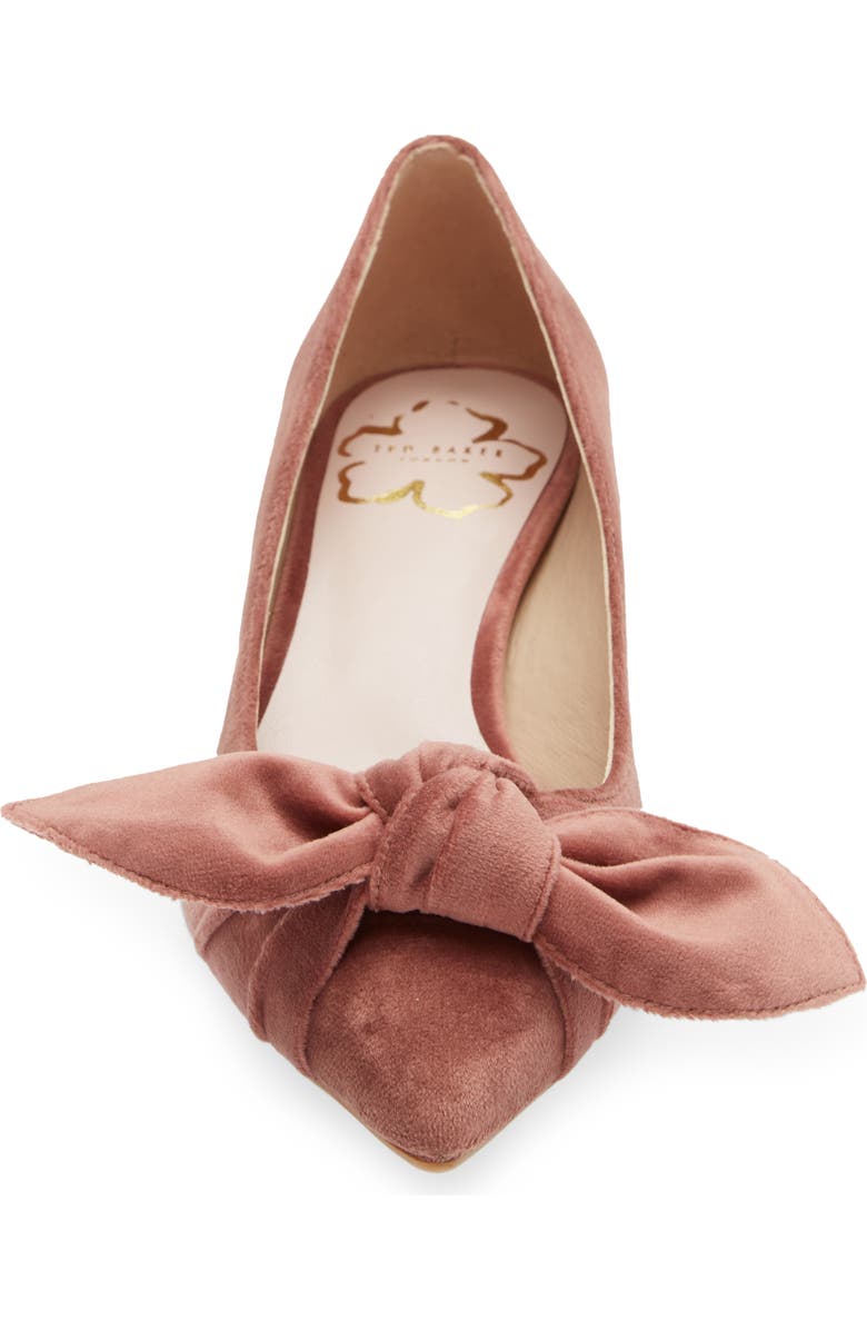 Ted Baker London Porline Bow Pointed Toe Velvet Pump, Alternate, color,
