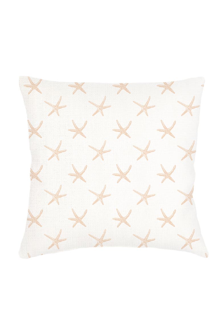 Starfish Beige Linen Euro Pillow 26x26 with Down Insert, Main, color, Beige