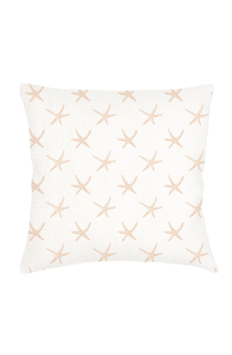 Anaya Starfish Beige Linen Euro Pillow 26x26 with Down Alternative Insert, Main, color, Beige