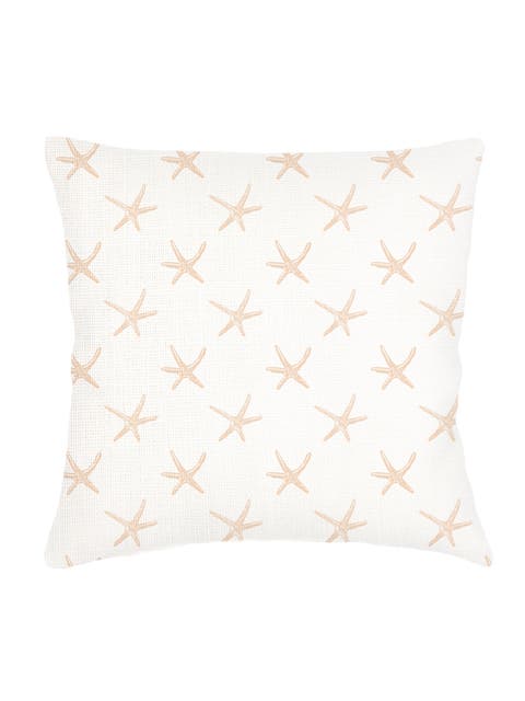 Starfish Beige Linen Euro Pillow 26x26 with Down Alternative Insert