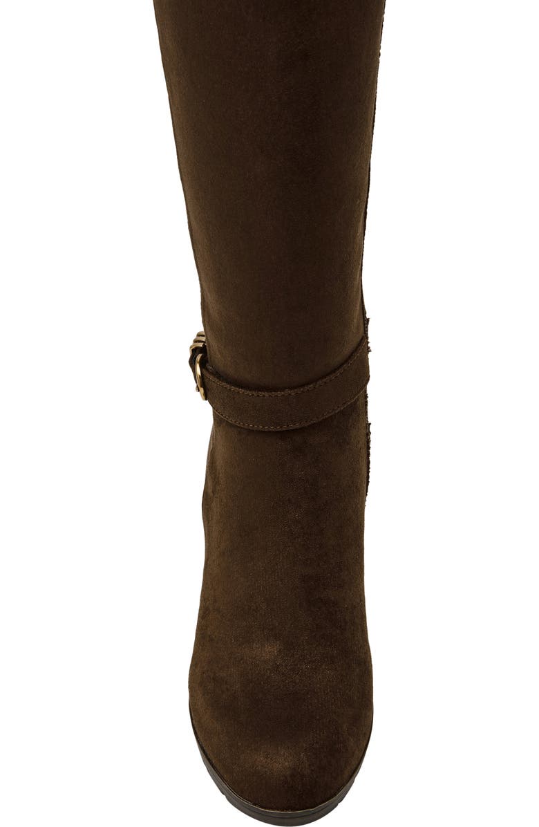 Anne Klein Rissa Knee High Boot, Alternate, color, Brown Microsuede