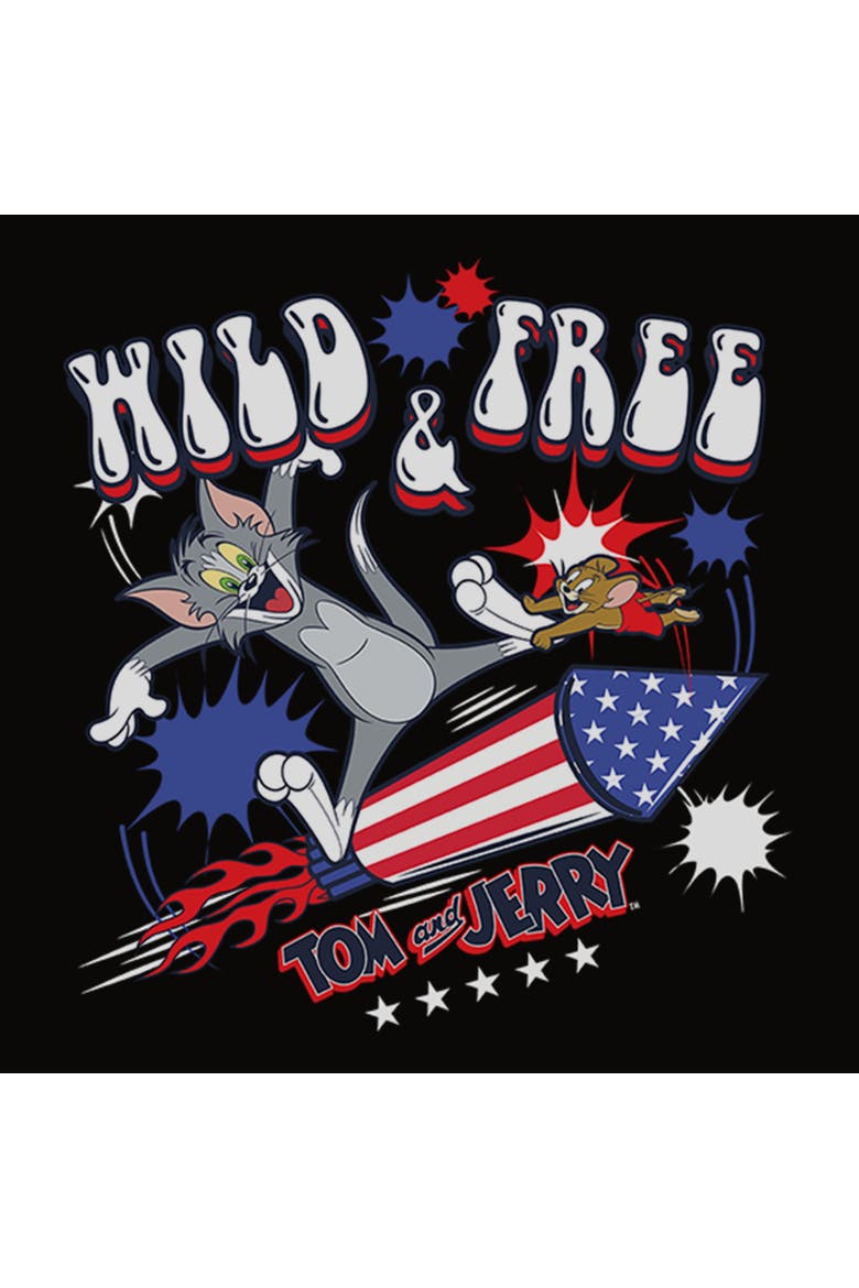 Junior's Tom and Jerry Wild and Free Duo  Tank Top, Alternate, color, Black