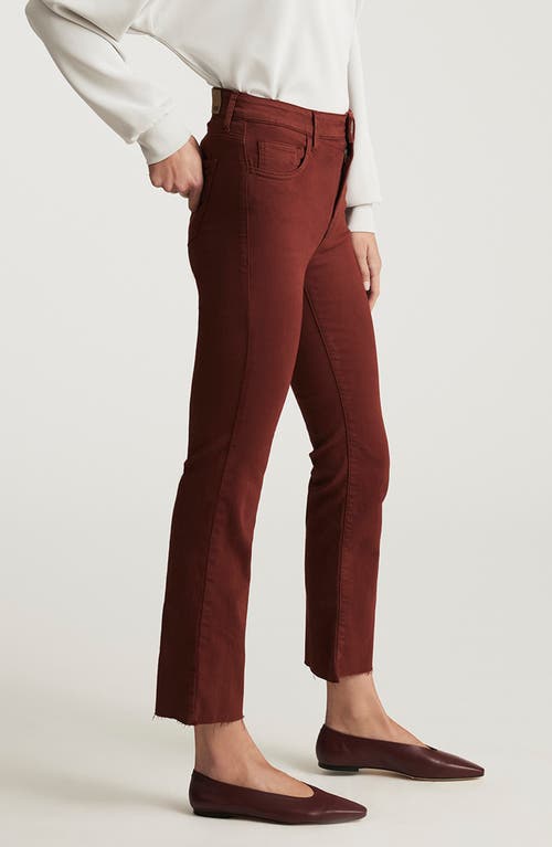 Mavi Jeans Anika High Waist Raw Hem Crop Flare Jeans In Brown