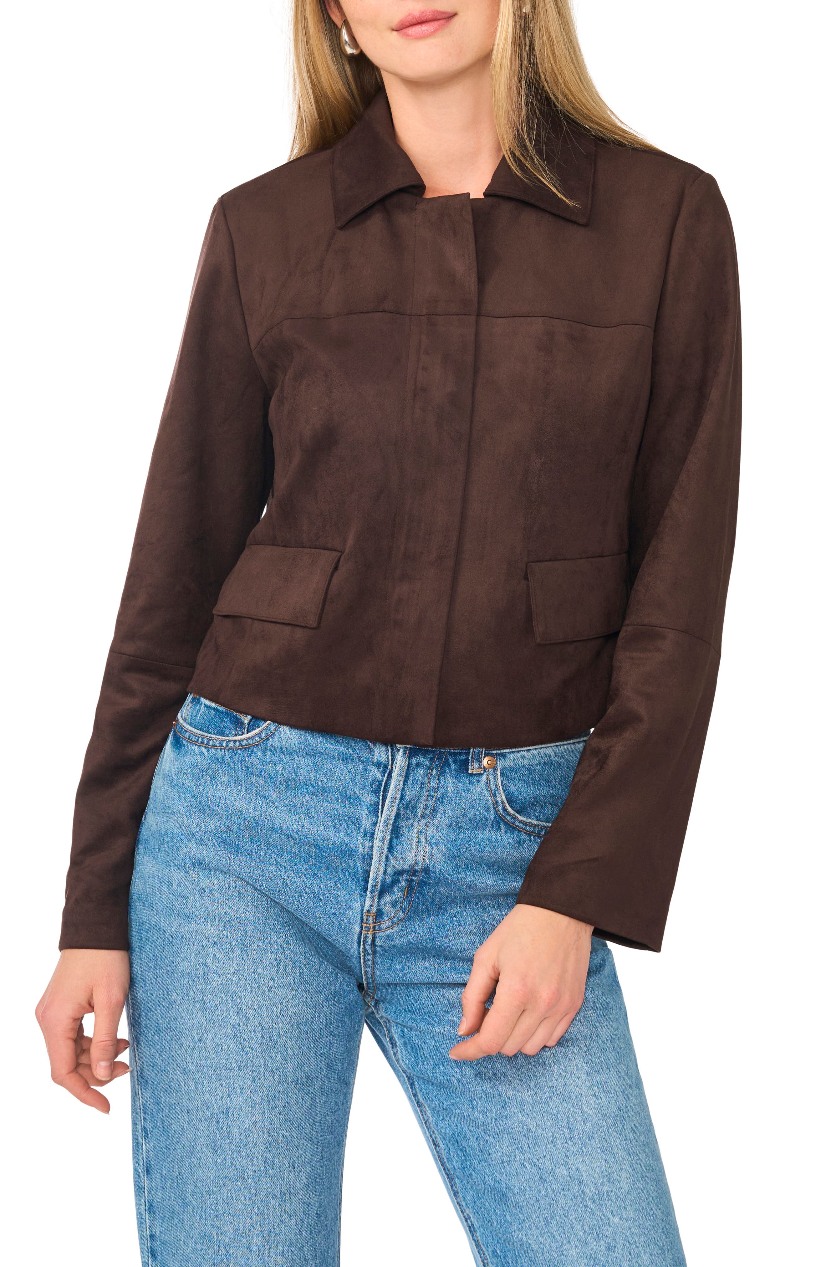 Faux Suede Cropped Jacket