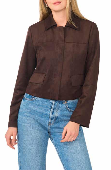 Faux Suede Cropped Jacket