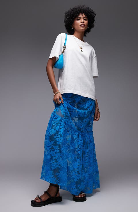 Sheer Lace Maxi Skirt