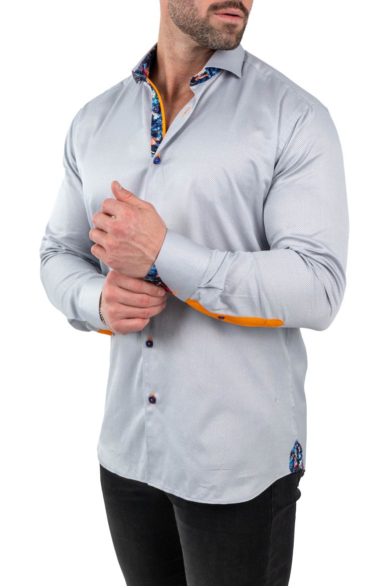 Einstein Jacqslate Grey Button-Up Shirt, Alternate, color, GREY