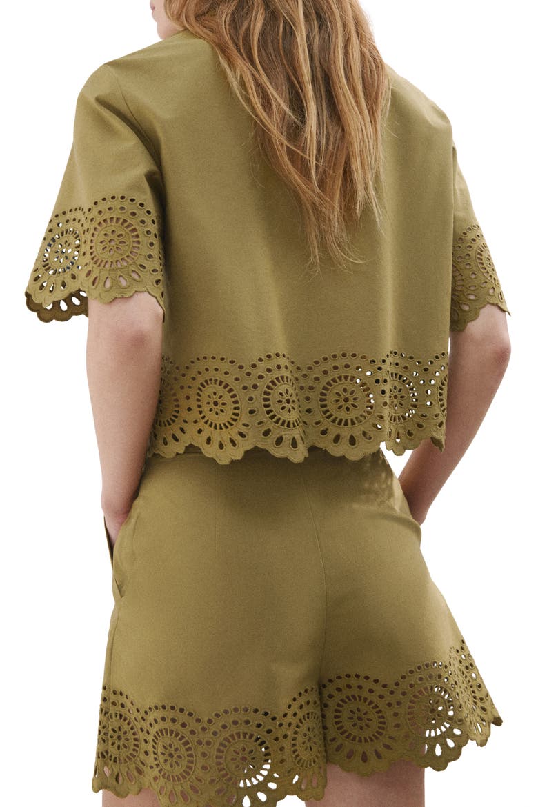Embroidered Eyelet Shirt, Alternate, color, GREEN