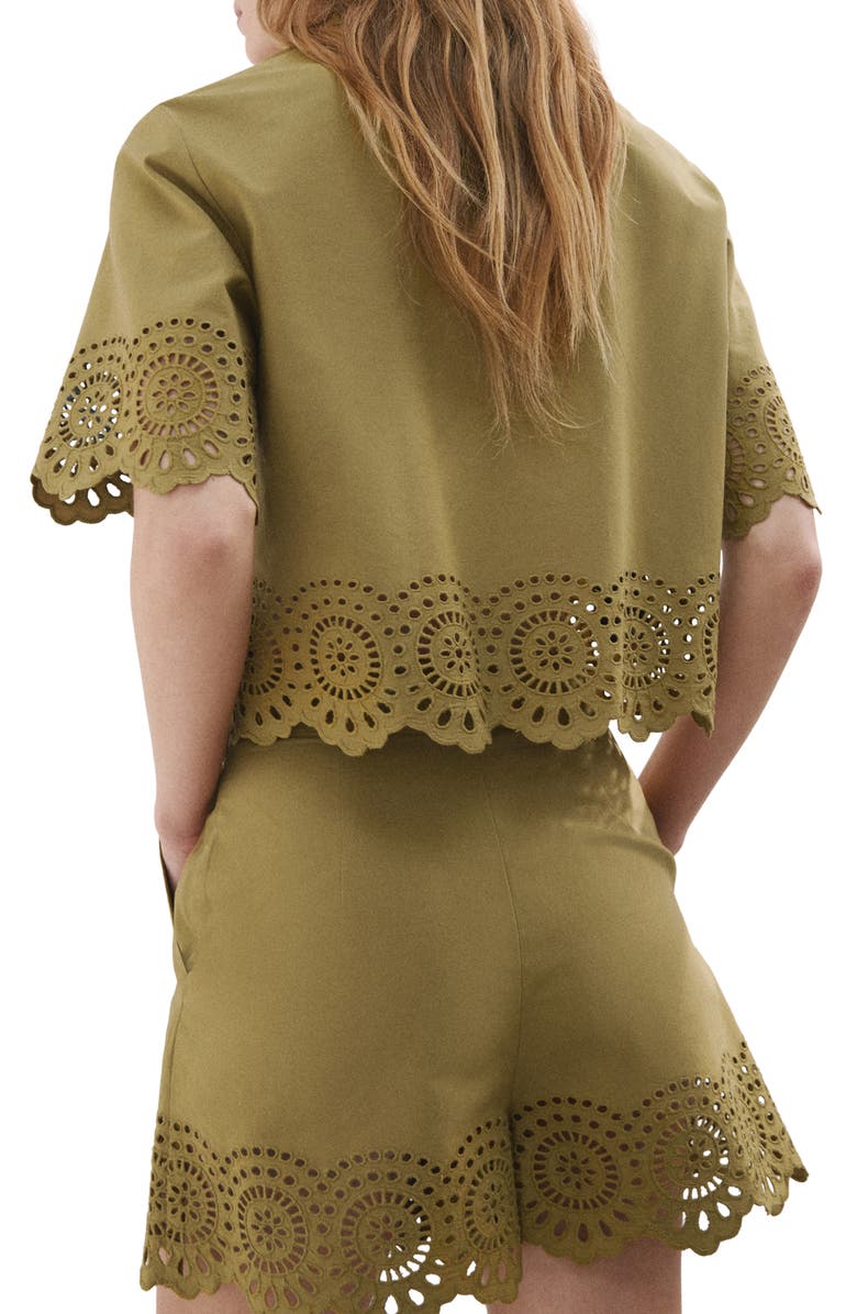 MANGO Embroidered Eyelet Shirt, Alternate, color, 