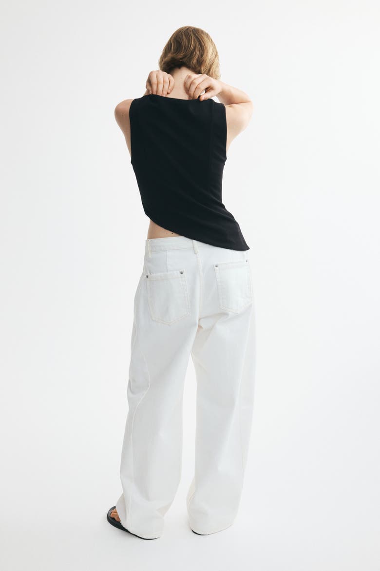 Asymmetric Jersey Top, Alternate, color, Black