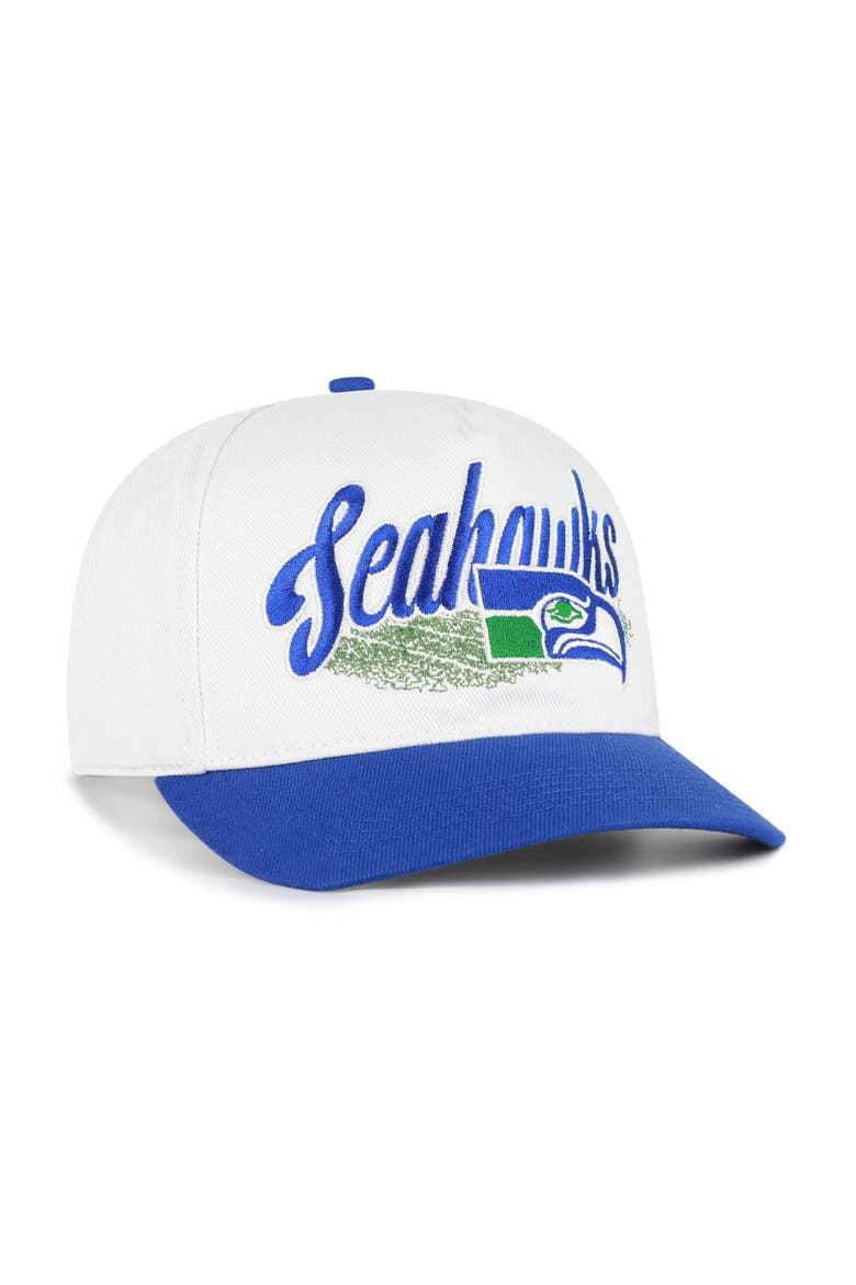 Men's '47 Cream Seattle Seahawks Throwback Enfield Hitch Adjustable Hat, Alternate, color, Cream