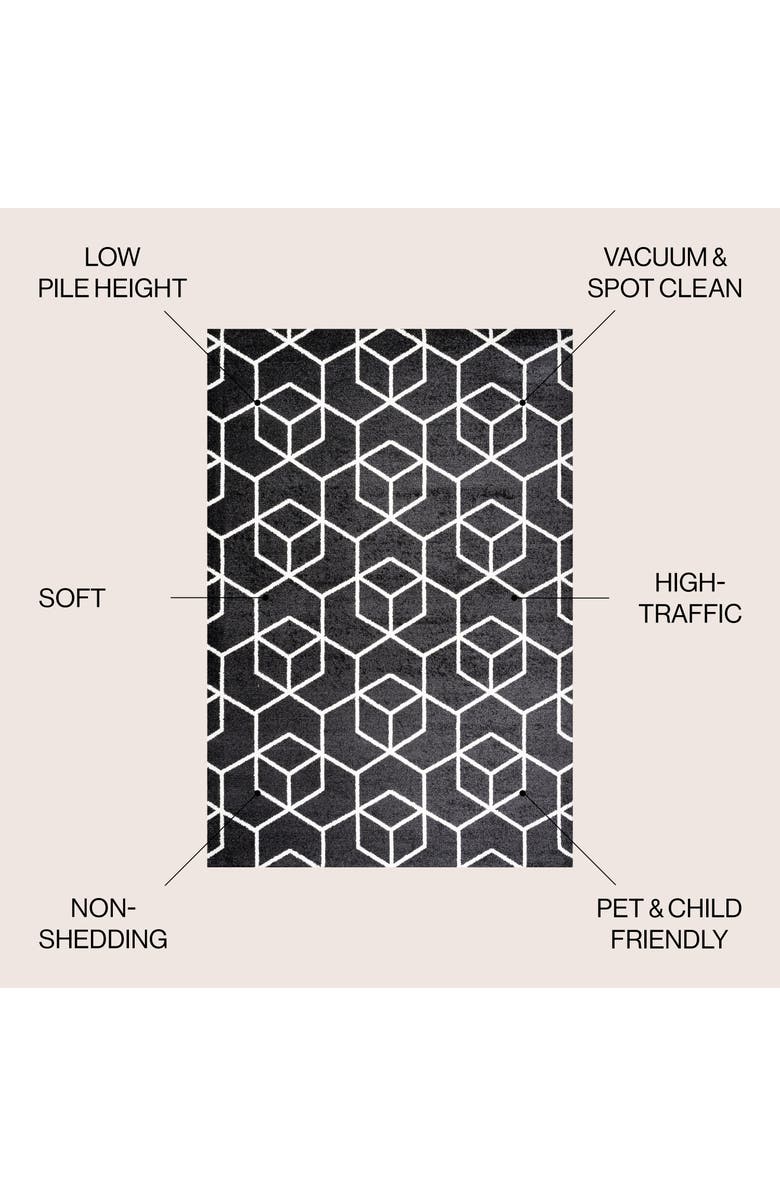 JONATHAN Y Tumbling Blocks Modern Geometric Area Rug, Alternate, color, Black/White