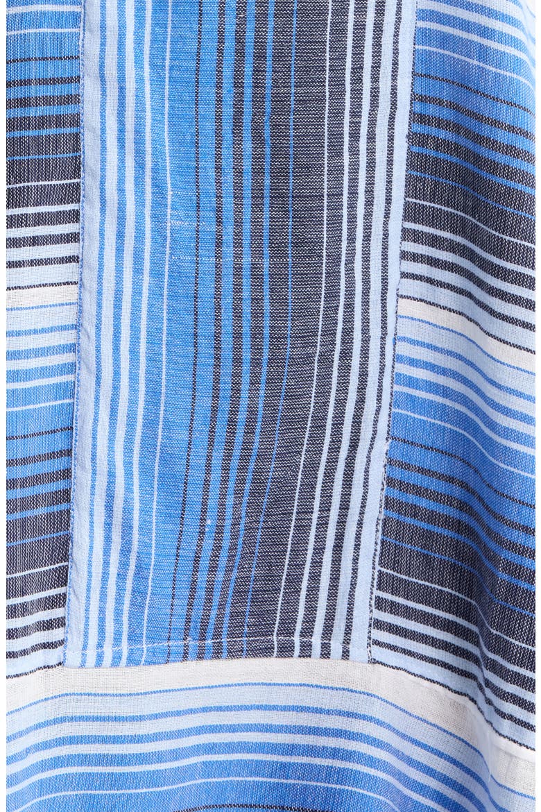 Elina Stripe Cotton Caftan, Alternate, color, BLUE