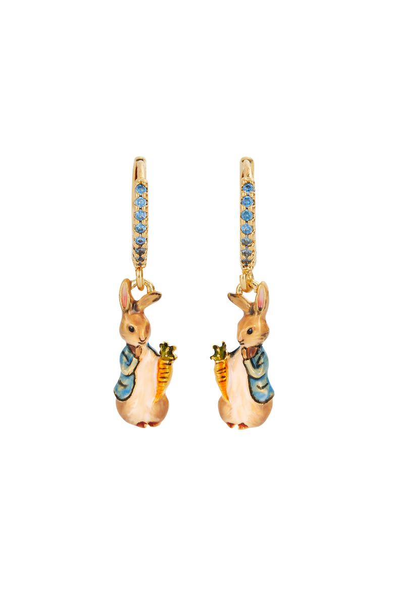 x Peter Rabbit Carrot Charm Huggie Earrings, Main, color, Gold