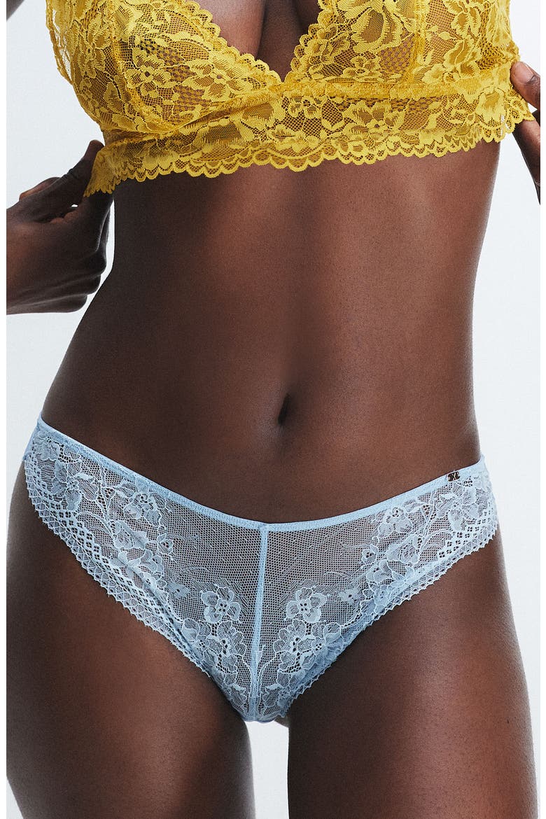 Top Drawer Lace Thong, Main, color, MOON DAISY BLUE