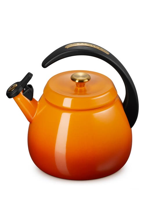 Le Creuset 2.2-quart Enameled Stainless Steel Whistling Cloche Kettle In Orange