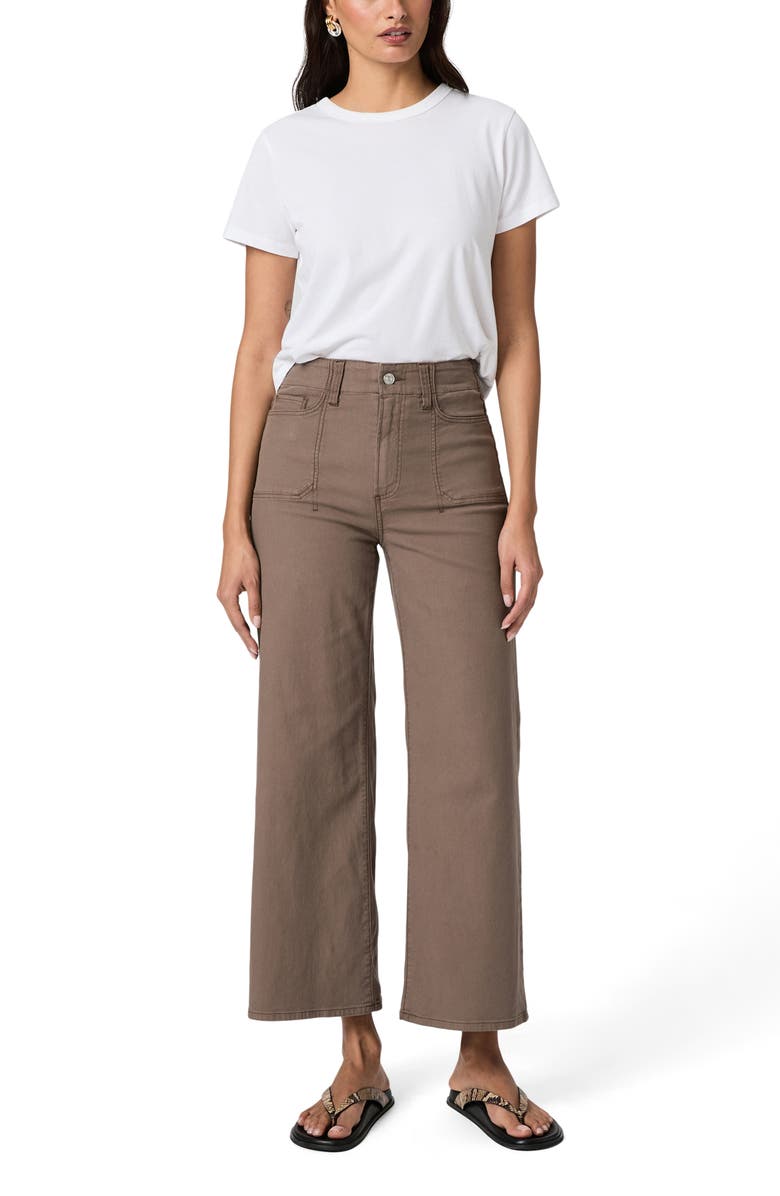 PAIGE Anessa High Waist Ankle Wide Leg Jeans, Alternate, color, Vintage Mushroom Taupe