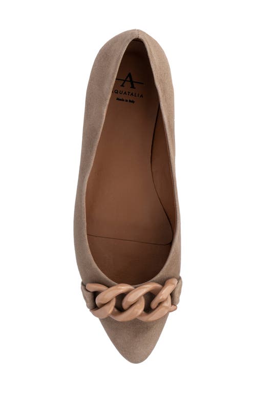 Aquatalia Palina Suede Chain Ballerina Flats In Taupe