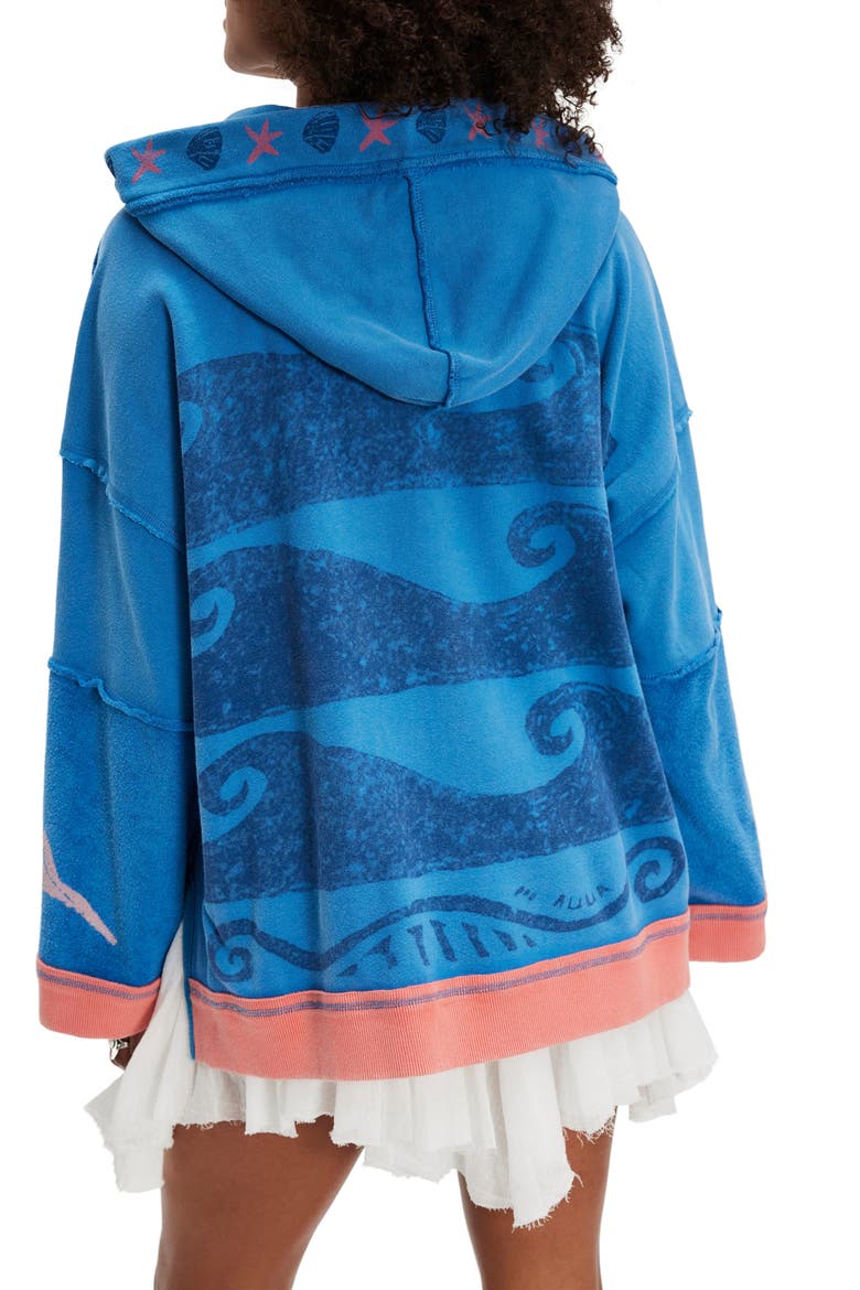 Seashell Hooded Zip Jacket, Alternate, color, BLUE COMBO