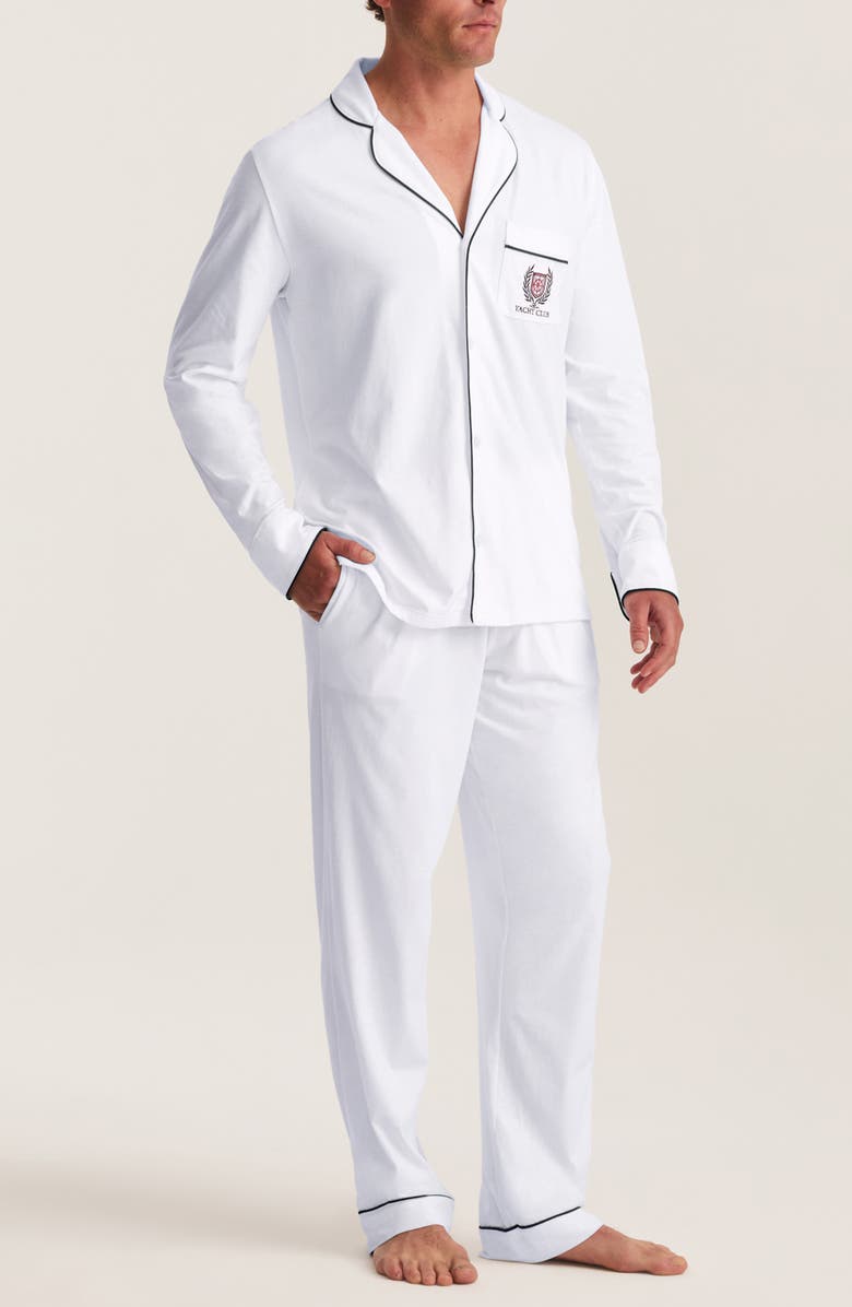 Petite Plume Featherweight Pima Cotton Pajamas, Alternate, color, Navy