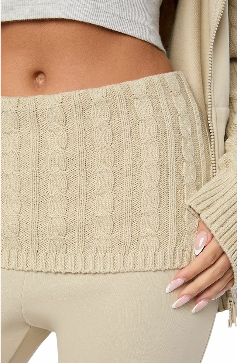 WeWoreWhat Cable Knit Roll Over Pant, Alternate, color, Taupe