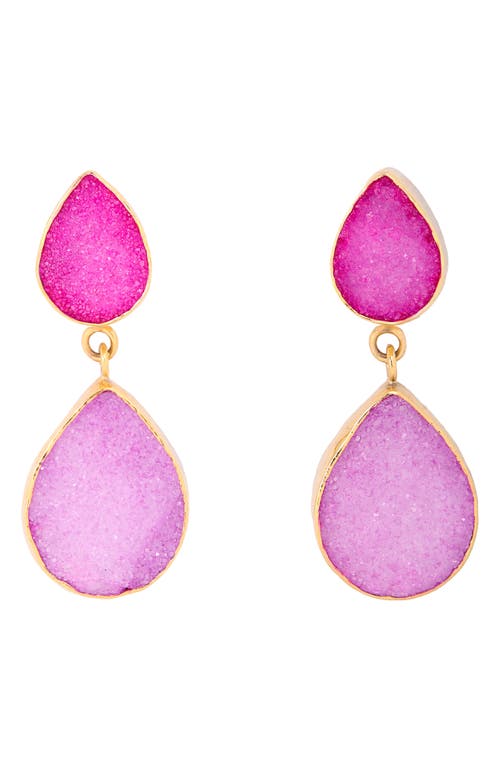 Saachi Double Druzy Drop Earrings