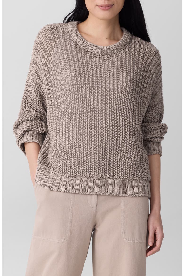 Crewneck Organic Cotton Sweater, Main, color, WHEAT