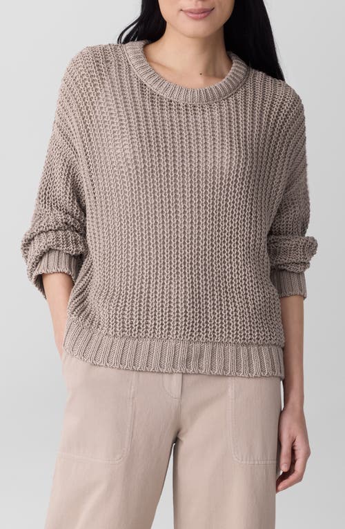 Eileen Fisher Crewneck Organic Cotton Sweater In Gray